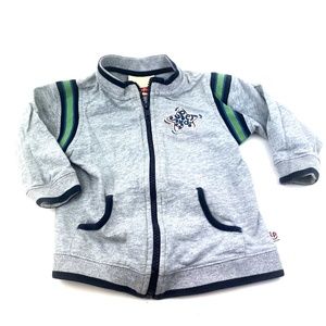 Toddler Sweater Boys Size 18m Baby Children Kids Zipper Super Star Gray Pockets